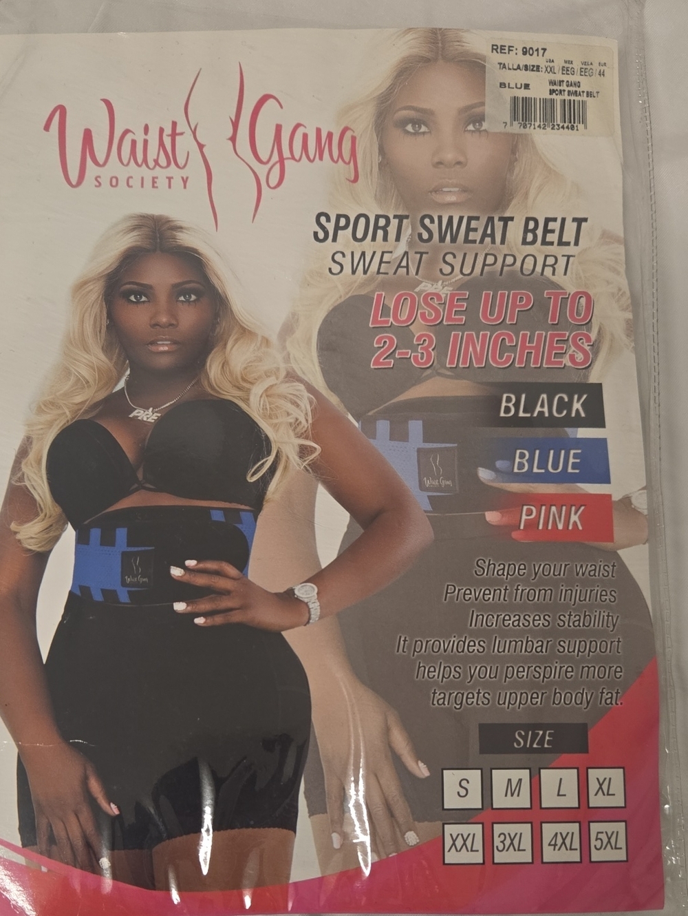 Society Waist Gang Sport Sweat Belt - Blue and Black
